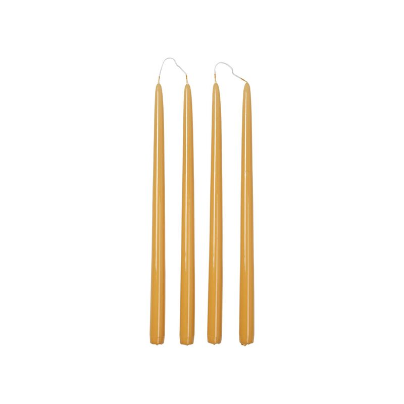Broste Candle Taper Set Of 4 H380 - Glossy Golden Yellow image number 0